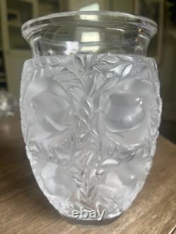 Lalique Bagatelle Bird Themed Frosted Crystal Vase Signed France
