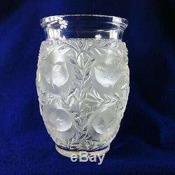 Lalique Bagatelle Vase France Cut to Clear Crystal Birds Floral