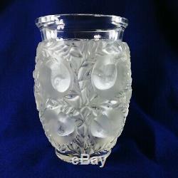 Lalique Bagatelle Vase France Cut to Clear Crystal Birds Floral