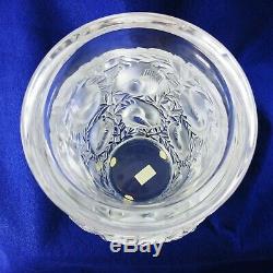 Lalique Bagatelle Vase France Cut to Clear Crystal Birds Floral