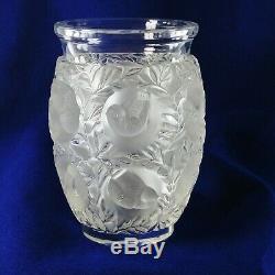 Lalique Bagatelle Vase France Cut to Clear Crystal Birds Floral