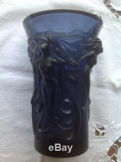 Lalique Blue Night Fantasia Vase Brand New + Box And Papers Signed