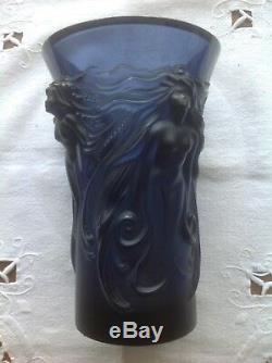 Lalique Blue Night Fantasia Vase Brand New + Box And Papers Signed