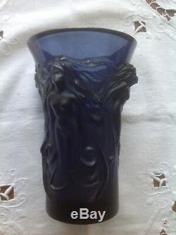 Lalique Blue Night Fantasia Vase Brand New + Box And Papers Signed
