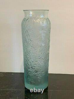 Lalique Bougainvillier Blossom Blue/Grey Vase