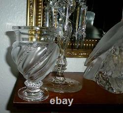 Lalique Clear Hand Finished Ermenonville Crystal Art Vase- Simply Stunning