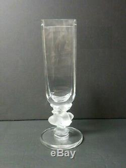 Lalique Crystal 11 Vase, Frosted Deer Base Wow