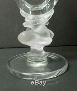 Lalique Crystal 11 Vase, Frosted Deer Base Wow