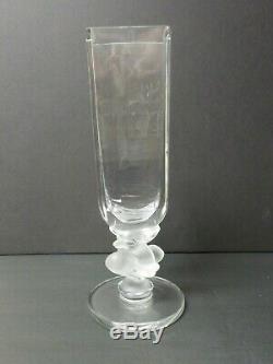 Lalique Crystal 11 Vase, Frosted Deer Base Wow