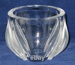 Lalique Crystal 2 Tulipes Vase 12278, Frosted Tulips, 4 Tall, with Box