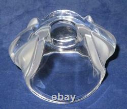 Lalique Crystal 2 Tulipes Vase 12278, Frosted Tulips, 4 Tall, with Box