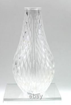 Lalique Crystal Art Glass Vibration Clear Vase 6 1/4