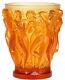 Lalique Crystal (Brand New) Bacchantes Vase Amber Ref 1220020 Height 24cm