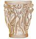 Lalique Crystal (Brand New) Bacchantes Vase Small Gold Lustre 10547600 14cm