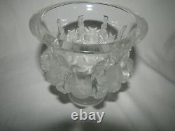 Lalique Crystal Dampierre Frosted Birds Sparrows Vase French Glass