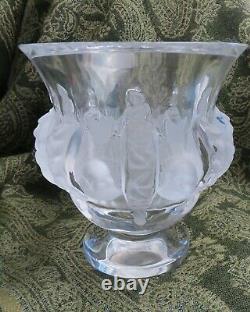 Lalique Crystal Dampierre With Frosted Birds & Alternating Vines Vase/Bowl