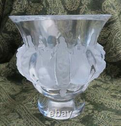 Lalique Crystal Dampierre With Frosted Birds & Alternating Vines Vase/Bowl