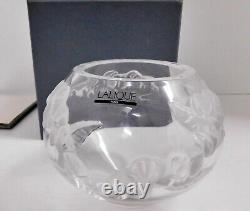 Lalique Crystal France Glycines Vase Frosted & Clear Art Glass