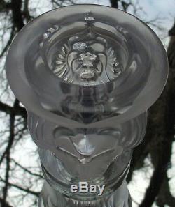 Lalique Crystal Lion Cigarette Holder or Vase Tete De Lion France Mint