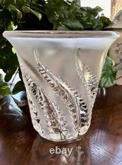 Lalique Crystal Lobelia Fern Vase, Mint Condition, Signed & Guaranteed Authentic