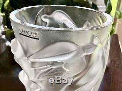 Lalique Crystal Martinets Vase Mint, Signed, Authentic (Martinet) Retail $2800