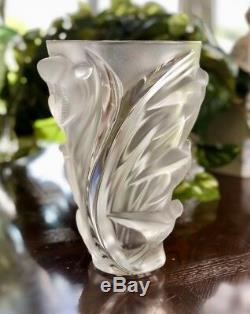 Lalique Crystal Martinets Vase Mint, Signed, Authentic (Martinet) Retail $2800