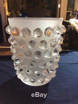 Lalique Crystal Mossi Vase 1220700 Retails for $2800 Signed & Authentic