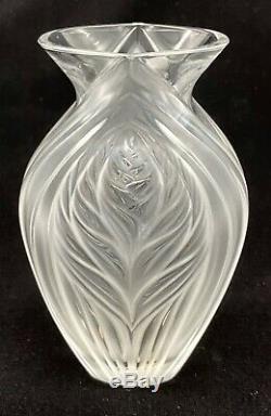 Lalique Crystal Pavie Vase Vintage Signed