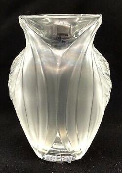 Lalique Crystal Pavie Vase Vintage Signed