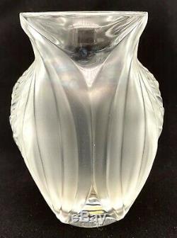 Lalique Crystal Pavie Vase Vintage Signed