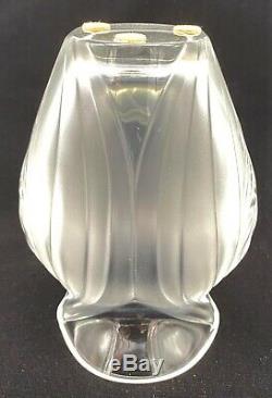 Lalique Crystal Pavie Vase Vintage Signed