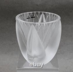 Lalique Crystal Thebes 4 5/8 Vase Egyptian Inspired French Art Glass