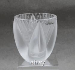 Lalique Crystal Thebes 4 5/8 Vase Egyptian Inspired French Art Glass