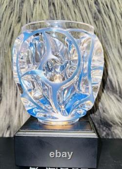 Lalique Crystal Tourbillons Clear & Blue Patina Vase