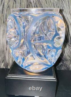 Lalique Crystal Tourbillons Clear & Blue Patina Vase