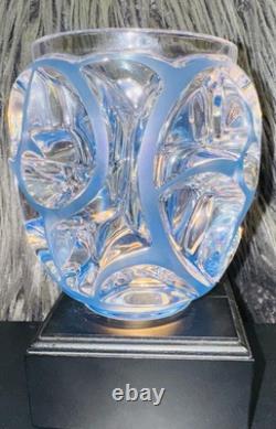 Lalique Crystal Tourbillons Clear & Blue Patina Vase