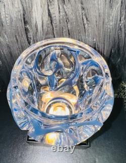 Lalique Crystal Tourbillons Clear & Blue Patina Vase