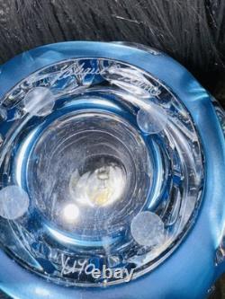 Lalique Crystal Tourbillons Clear & Blue Patina Vase