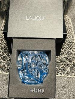Lalique Crystal Tourbillons Clear & Blue Patina Vase