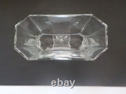 Lalique Crystal VENISE bowl / vase, Frosted Double Lion Heads Base