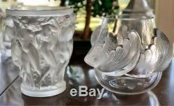 Lalique Crystal Vagues Waves Vase Retail $5,000+, Large & Heavy Signed & Nice