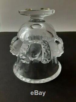 Lalique Dampierre Vase With Sparrows And Wreaths Minor Chips to Rim