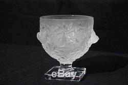 Lalique Elizabeth Art Glass Footed Vase, 1960's, Excellent Condition