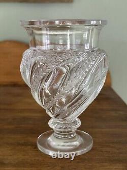 Lalique Ermenonville Clear Crystal Glass Vase 5.75