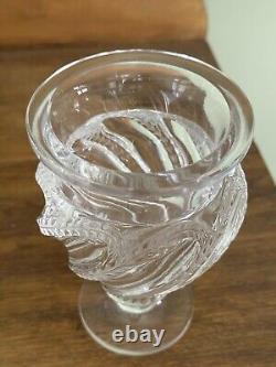 Lalique Ermenonville Clear Crystal Glass Vase 5.75