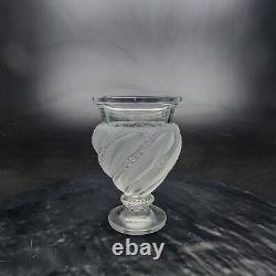 Lalique Ermenonville Vase 5.75 Clear Frosted Swirls Authentic Original