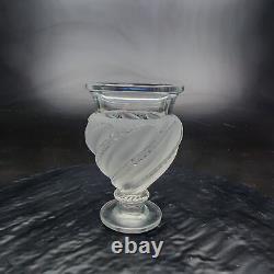 Lalique Ermenonville Vase 5.75 Clear Frosted Swirls Authentic Original