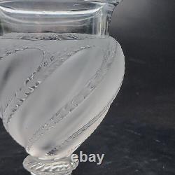 Lalique Ermenonville Vase 5.75 Clear Frosted Swirls Authentic Original