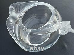 Lalique France Adelaide Flying Doves Vase Oval Bowl Frosted French Deco PREOWNED