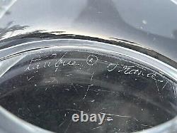 Lalique France Adelaide Flying Doves Vase Oval Bowl Frosted French Deco PREOWNED